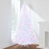 7.5' Pre-Lit Hinged Artificial White Pine Christmas Tree w/ Multicolor Lights
