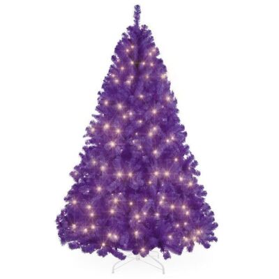 6' Pre-Lit Artificial Purple Christmas Tree w/ Incandescent Lights