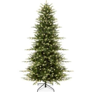 7.5' Pre-Lit Artificial Aspen Noble Fir Christmas Tree w/ Metal Stand