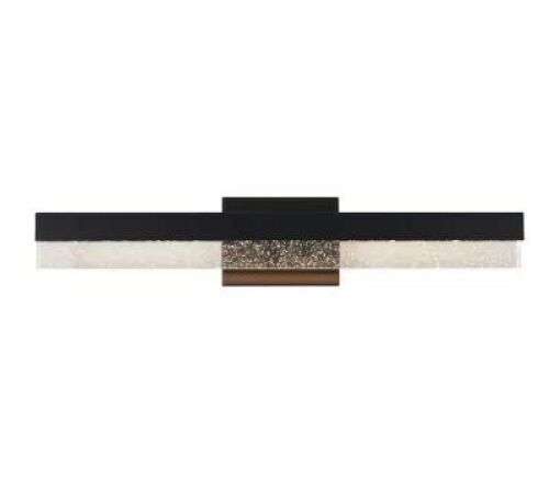 Artika&nbsp;Essence Bubble Bar 27 in. 1 Light Matte Black Modern Integrated LED Vanity Light Bar for Bathroom with Bubble Glass