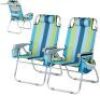 VINGLI Tall Beach Chair&nbsp;with 5-Position, Cooler Bag, Cup Holders, Towel Bar, 2 Pack