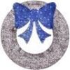 Pre-Lit Outdoor Christmas Wreath, LED Metal Holiday Decor w/ Bow - 60in
