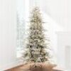 4.5' Pre-Lit Flocked Artificial Aspen Noble Fir Christmas Tree w/ Metal Stand