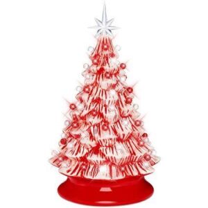 Pre-Lit Ceramic Tabletop Christmas Tree with Lights- 15in