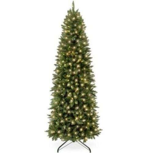 7.5' Prelit Spruce Pencil Christmas Tree w/ Incandescent Lights