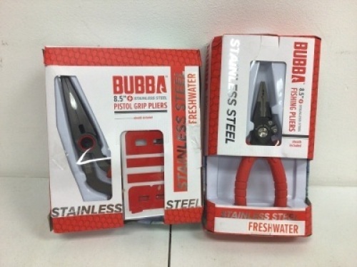 Lot of (2) Bubba Stainless Steel Pistol Grip Pliers and Fishing Pliers, E-Comm Return, Sold As-is