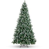 4.5' Pre-Decorated Christmas Tree w/ Pine Cones, Flocked Branch Tips