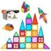 32-Piece Kids Mini Magnetic Tiles Educational STEM Toy Set w/ Carrying Case