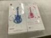 Lot of (2) Kids Pretend Play Guitar Musical Instrument Toy w/ Microphone, Stand - 19in - 2