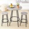 3-Piece Bistro Set Modern Round Counter Height Dining Set w/ 2 Stools