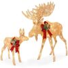 2-Piece Moose Family Lighted Outdoor Christmas Decoration Set w/ 170 Lights