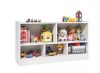 Costway 24 in. White Kids 2-Shelf 5-Cube Wood Toy Storage Cabinet Organizer