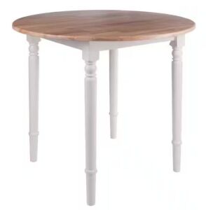 WINSOME WOOD Sorella Natura/White Round Drop Lead Table