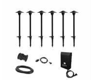 Hampton Bay&nbsp;552 Lumen Low Voltage Integrated LED Black Outdoor Landscape Path Light Kit, 6-Pack