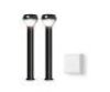 Ring&nbsp;Smart Lighting Motion Activated Outdoor Solar Integrated LED Black Pathlight with Smart Lighting Bridge, 2-Pack