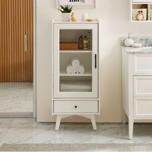 Floor Standing Storage Cabinet with Glass Door 