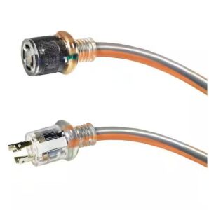 RIDGID 25 ft. 10/4 Heavy Duty Outdoor L14-30 Amp Generator Extension Cord with Lighted End