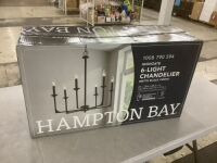 Hampton Bay&nbsp;Highgate 6-Light Matte Black Chandelier without Glass Shade