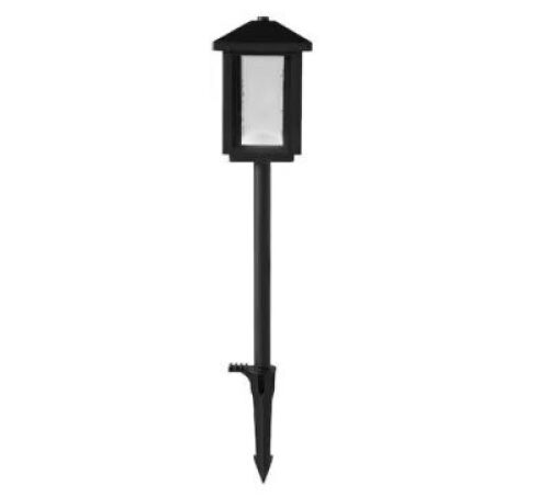 Lot of (4)&nbsp;Hampton Bay&nbsp;Cairo 140 Lumen Low Voltage Square Transitional Black Integrated LED Waterproof Outdoor Landscape Path Light