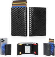 Designed for MagSafe Wallet Magnetic Card Holder,RFID Blocking Flip Trifold Leather Card Slots,Pop Up Wallet,Detachable,freely combinable,Fit For MagSafe Phone and Case-Carbon Black2025