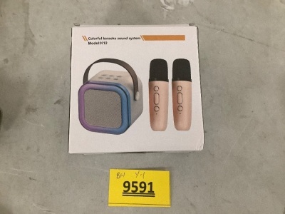 Mini Colorful Karaoke Machine with 2 Microphones