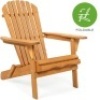 Folding Wood Adirondack Chair Accent Furniture w/ Natural Finish. Appears New