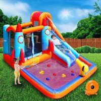 MEIOUKA Kids Inflatable Bounce House with Blower, Water Slide,&nbsp;Pool Splash, Water Gun