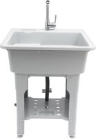 31.5in Height Freestanding Plastic Laundry Sink with Washboard