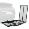 VEVOR 45.3" x 25.6" Iron Hitch Cargo Rack with Folding Ramp, Stabilizer and Straps, 500LBS, Fit 2" Hitch Receiver