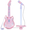 Kids Pretend Play Guitar Musical Instrument Toy w/ Microphone, Stand - 19in