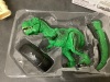 Kids Remote Control Dinosaur T-Rex w/ Light-Up LED Eyes, Roaring Sounds - 2
