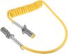 7 Way Long Tail Coiled Electrical Power Trailer Cord Wire Male Plug Trailer Extension Cable for Semi Trucks Tractors