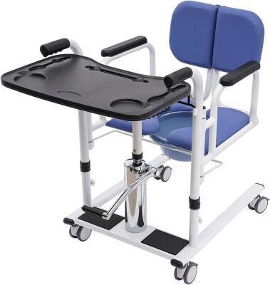 Hydraulic Patient Lift Nursing Chair, 4 in 1 Shower Chair w/ Potty