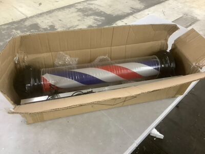 40" LED Rotating Barber Pole - Inside Piece Dented