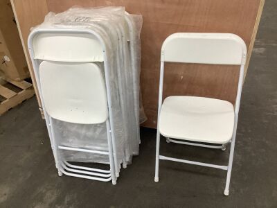 White Plastic Folding Chairs, 10 Pack 