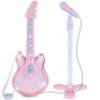 Kids Pretend Play Guitar Musical Instrument Toy w/ Microphone, Stand - 19in