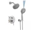 HOMEMYSTIQUE Single Handle 5-Spray Round Shower Faucet 2.5 GPM with 360 Degree Swivel in. Brushed Nickel 