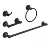 BWE 4-Piece Bath Hardware Set with Towel Bar/Rack, Towel/Robe Hook, Toilet Paper Holder in Oil Rubbed Bronze