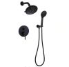 BWE Single-Handle 2-Spray Round High Pressure Shower Faucet in Matte Black 