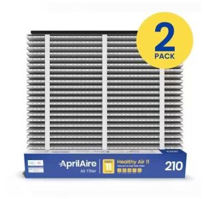 AprilAire 210 20 in. x 25 in. x 4 in. MERV 11 FPR 12 Pleated Filter For Air Cleaner Models 1210/1620/2210/2216/3210/4200, 2-Pack
