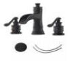 BWE&nbsp;8 in. Waterfall Widespread 2-Handle Bathroom Faucet With Pop-up Drain Assembly in Spot Resist Matte Black