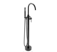 AKDY&nbsp;1-Handle Freestanding Floor Mount Tub Faucet Bathtub Filler with Hand Shower in Matte Black