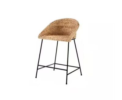 StyleWell 24 in. Natural Woven Hyacinth Counter Stool with Low Back