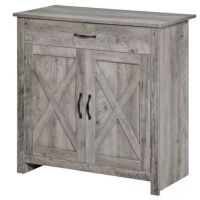 HOMCOM&nbsp;Natural MDF Farmhouse Barn Door Style Sideboard Cabinet