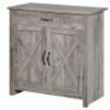 HOMCOM&nbsp;Natural MDF Farmhouse Barn Door Style Sideboard Cabinet