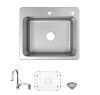 Glacier Bay Bratten 25 in. Drop-In Single Bowl 18 Gauge Stainless Steel Kitchen Sink with Pull-Down Faucet
