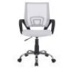 White Height Adjustable Executive Office Mesh Mid-Back Swivel Chair with Armrest, Lumbar Support