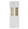 Home Decorators Collection Royce 82 in. Cream White 3-Drawer Cabinet