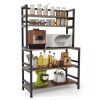 TRIBESIGNS Bachel Rustic Brown Bakers Rack with 5-Tier Shelf