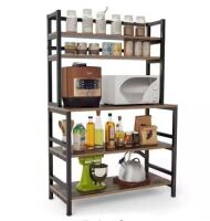 TRIBESIGNS Bachel Rustic Brown Bakers Rack with 5-Tier Shelf